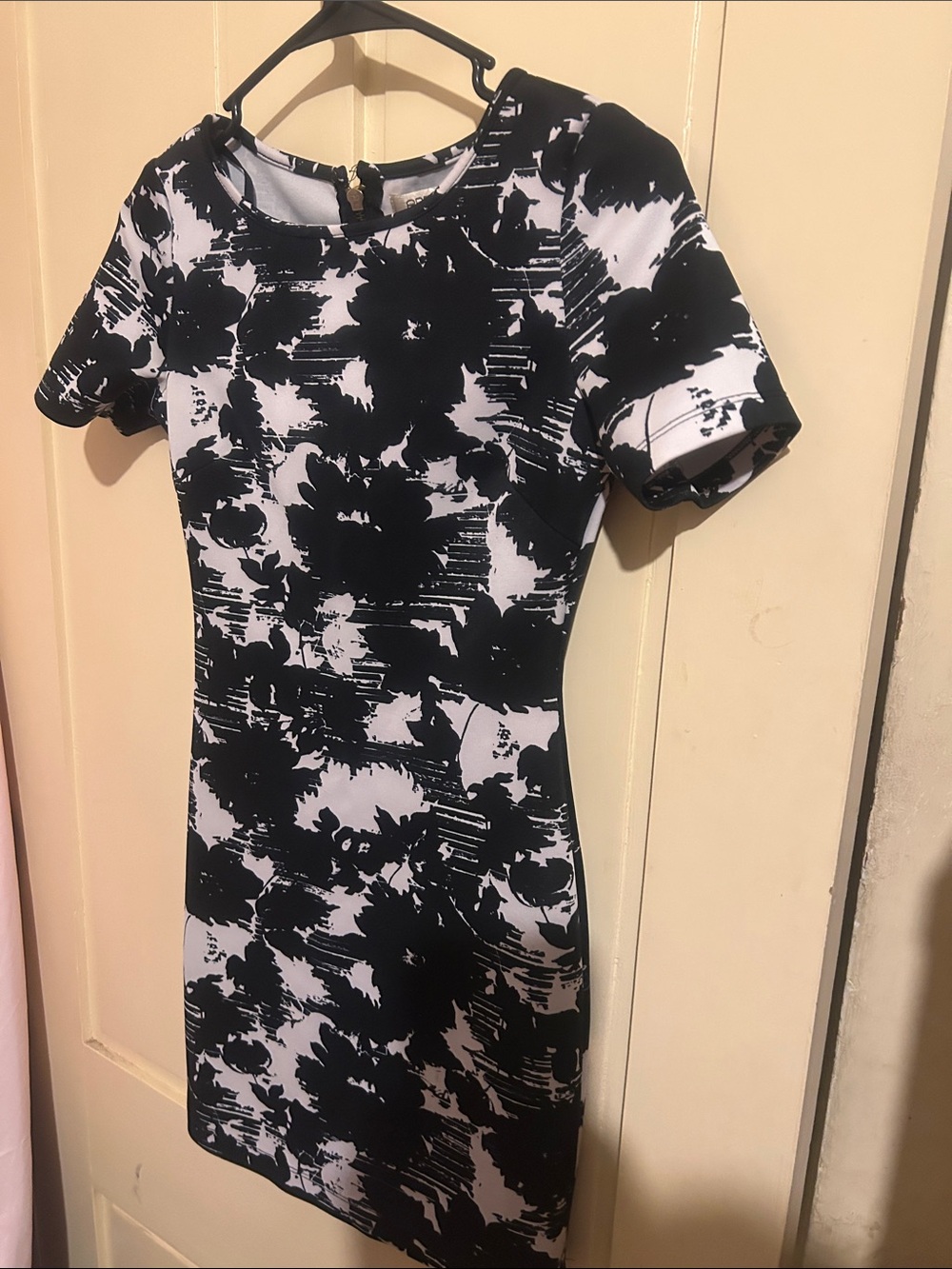 Arden B Black & White Floral Print Sheath Dress